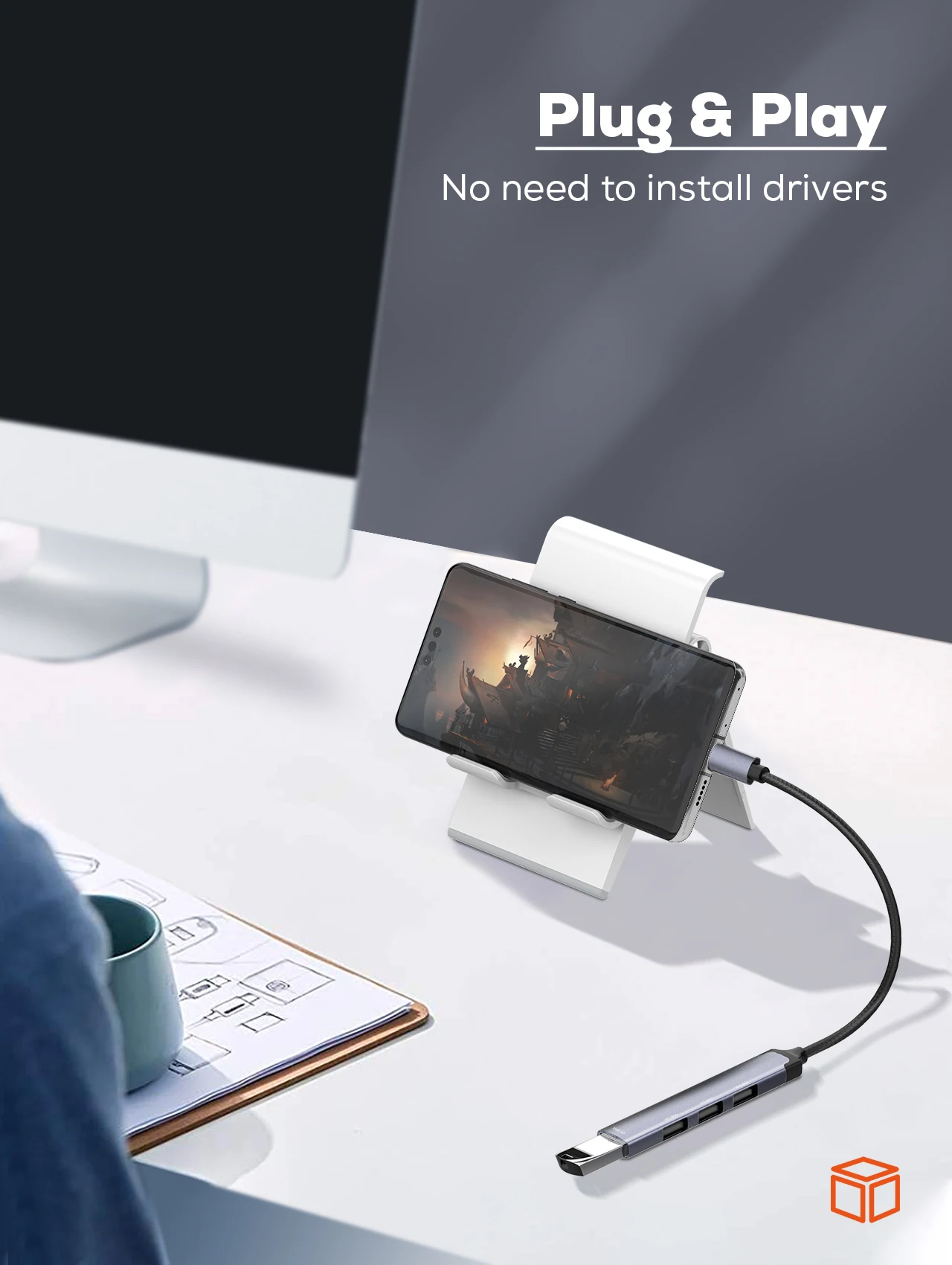 Gadgetoo Ldnio Ds-34U Type-C Hub Docking Station 4 In 1
