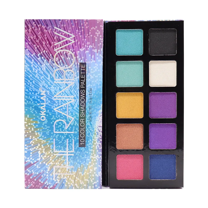 Europe, Karan, Europe and America cross border hot money candy color 10 color eye shadow plate naked color paper eye shadow