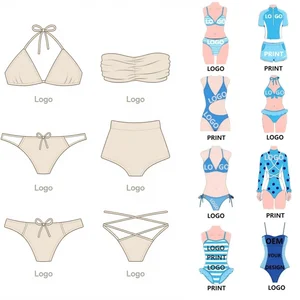 Women's Halter Neck Two - Piece Bikini Set Geometric Print Bikinis V-Neck Top Adjustable Straps for Summer Beach Pool Swimwear