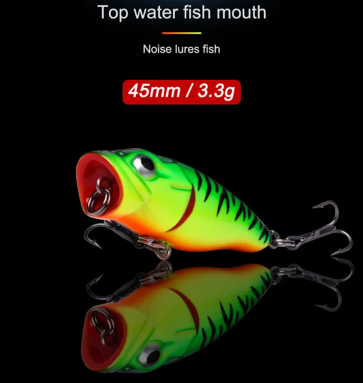 Banshee Baby Bass Popper 45mm 3.5g Topwater Bass Lures Firetiger