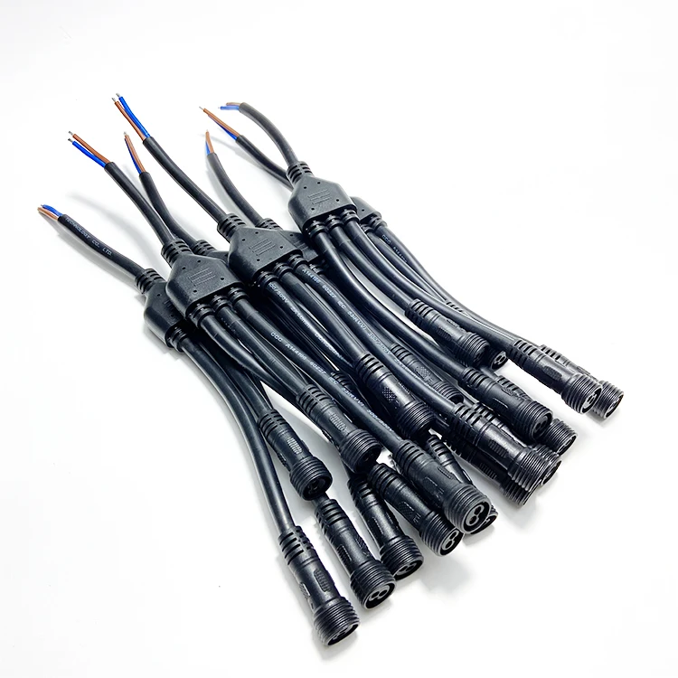 IP67 IP68 M8 M12 M15 Male Female Plug Aviation Y Type Branch 1 to 3 Way Splitter Connector Cable