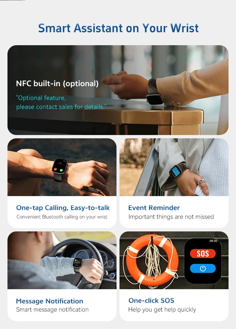  GTS10 Smart Watch 1.95Inch AMOLED 30M Waterproof Heart Rate Health Monitoring Sport Smartwatch for Men 2026