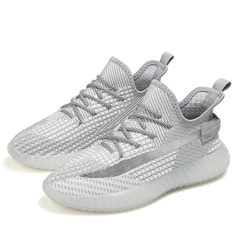 Популярные высокие кроссовки yeezy 350, легкие светящиеся повседневные туфли yeezy унисекс