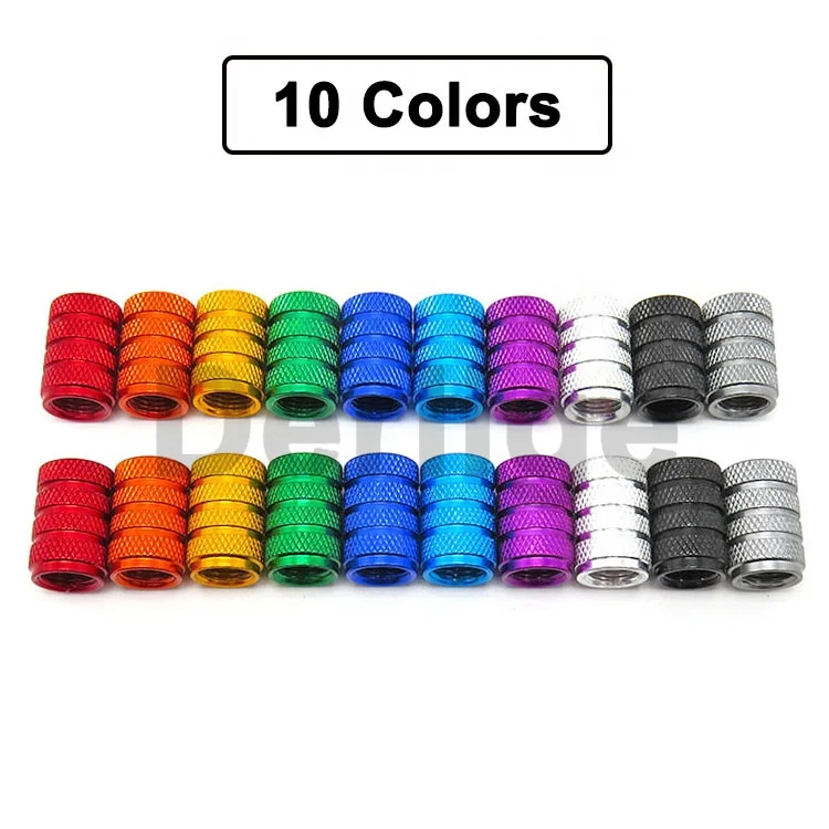 Aluminum Tire Valve Caps with Custom logo Car Tire air Stem Covers Barrel  Pattern Design Universal Wheel Rim air Dust Covers