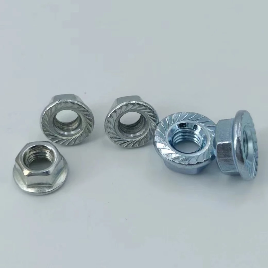 Flange nut Hexagonal anti-slip galvanized nut with gasket nut M3-M20