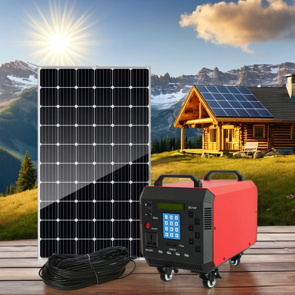 Off Grid Solar Energy Generators Solar Panel System Complete Set 330W with Pure Sinewave Inverter for Home Power Supply System