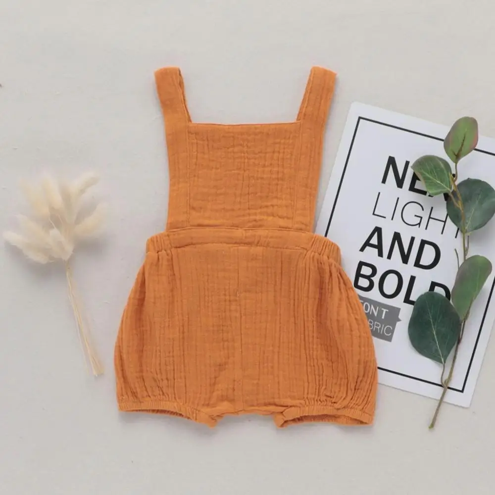 2019 милый мягкий белый льняной хлопковый комбинезон для маленьких девочек Комбинезон