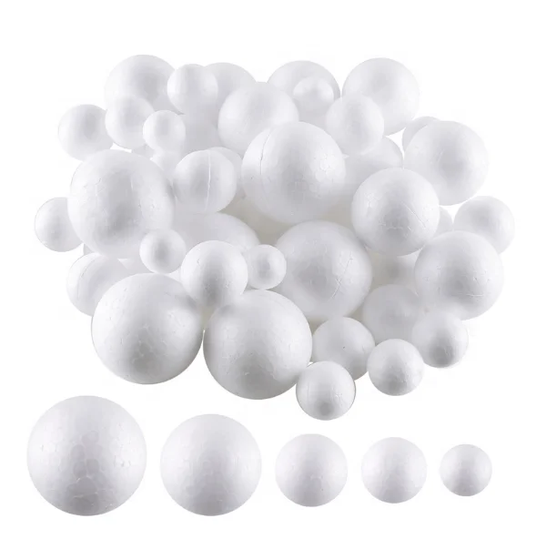 All Size White EPS Polystyrene Styrofoam Foam Ball for Christmas Wedding Home Valentine'S Day Children DIY Decorations