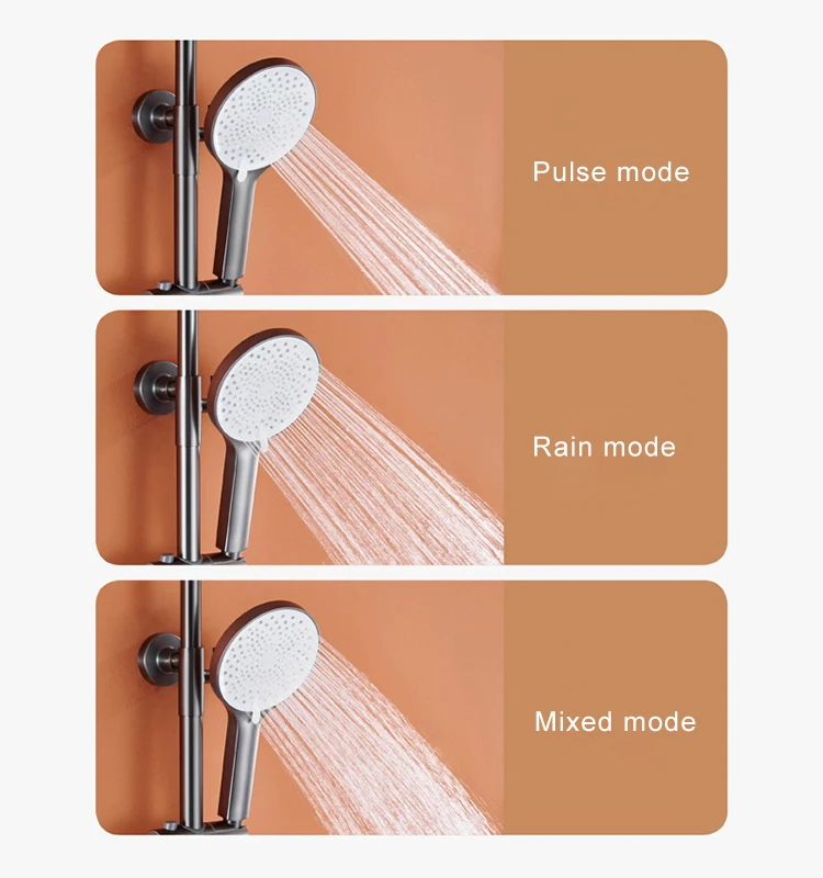 Sistema determinado termostático montado en la pared de la ducha del botón del sistema de ducha del cuarto de baño de la lluvia 4 in1