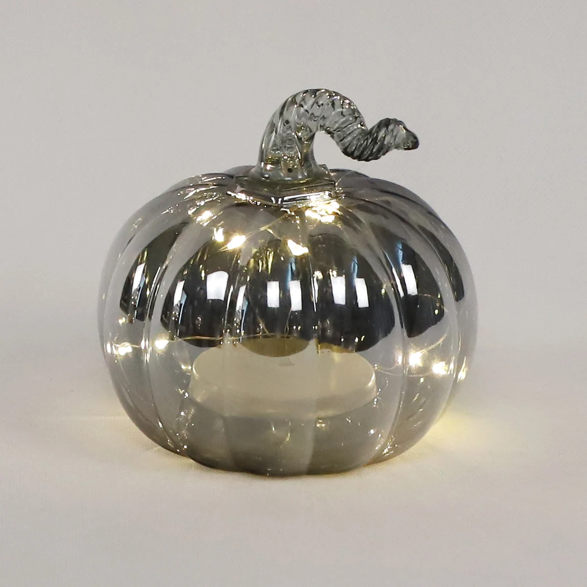 LED Light Up Mercury Glass Pumpkins Glass Pumpkin Sculpture Autumn Glass Pumpkin for Decorating Table