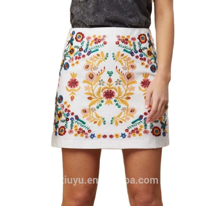 Umgee Thats My Girl Allys Heavily Embroidered Mini Skirt Mandy
