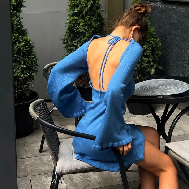 Alibaba.com: JinDou A0245 Casual Knitting Backless Dress, Loose Silhouette,  Breathable Polyester material: Support for small quantity orders and quick  shipping.