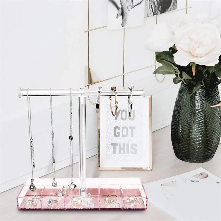 Acrylic Jewelry Stand 2 Tier Necklace Holder Organizer – Mymazn