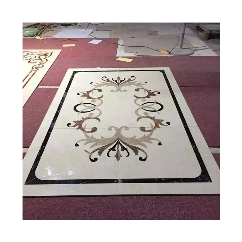 High Quality Customization Design Water Jet Pattern Medallion Floor Tiles for Hotel Labby Decor Flower Marble Water-jet Inlay