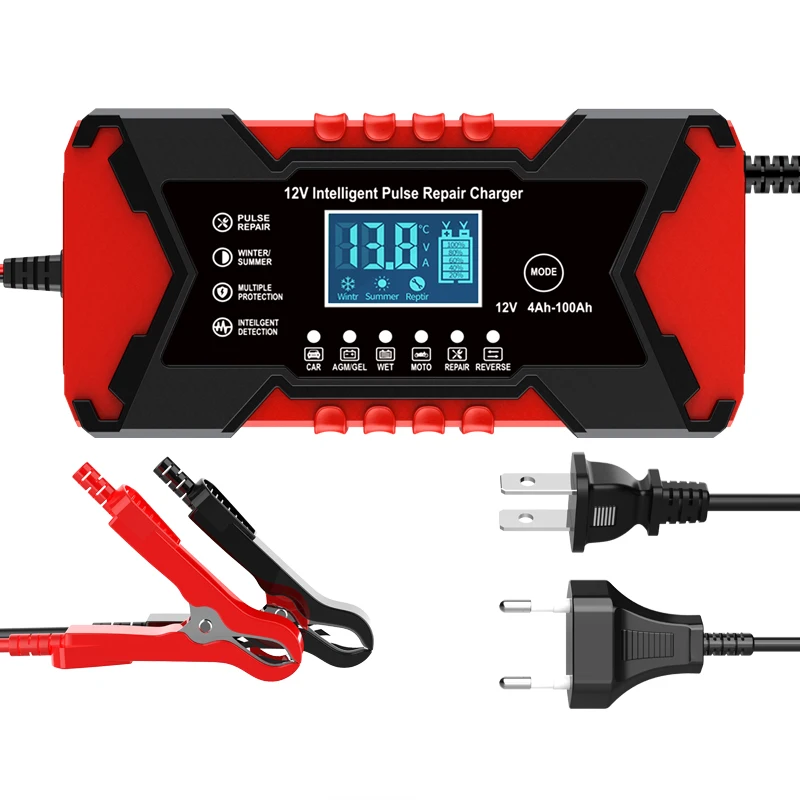 Best Seller 12V 6A Motorcycle Car Battery Charger  Automatic Smart Universal  Lead Acid Battery Charger 12volt Charger