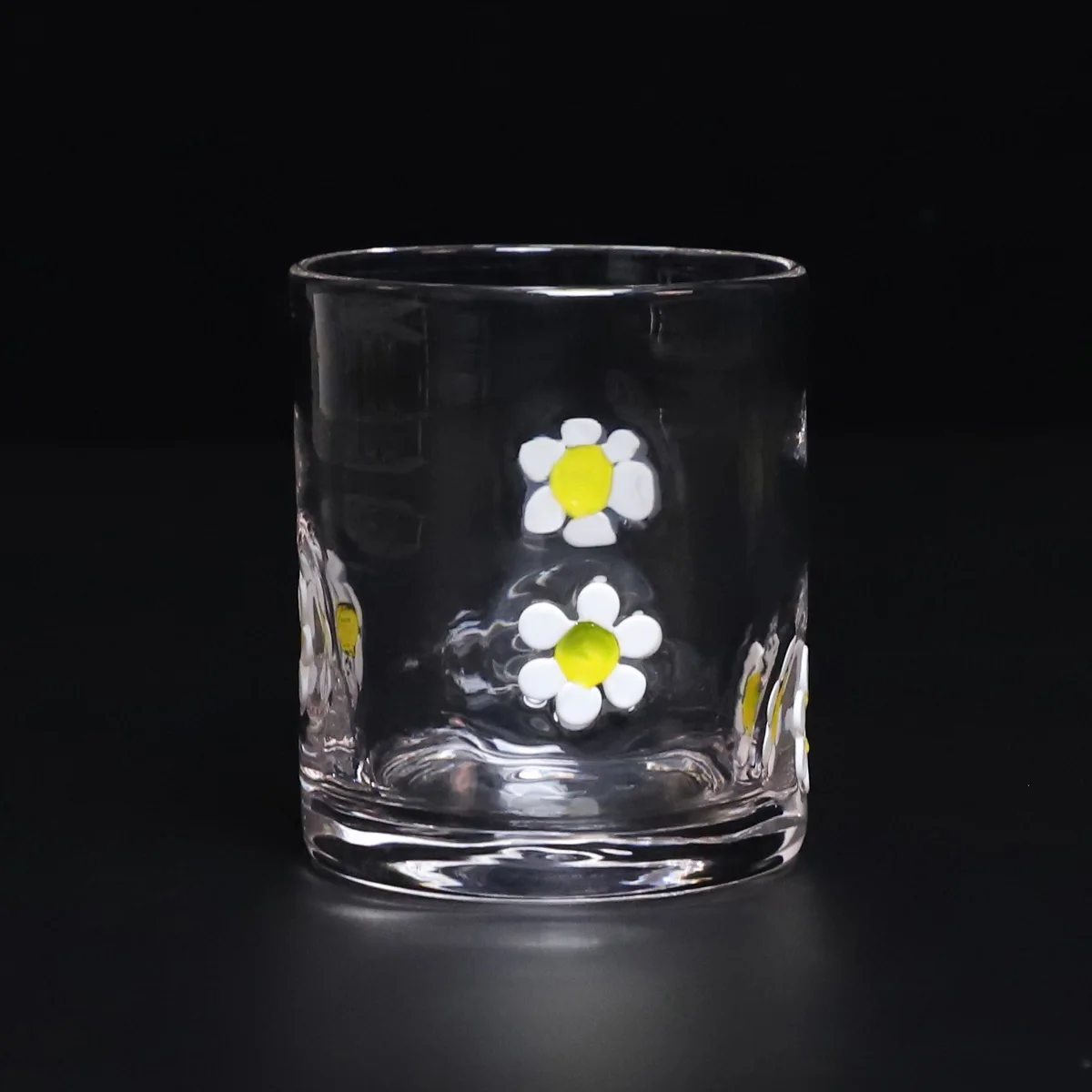 High-value creativity ingenious minimalist design vintage transparent crystal flower pattern water glass