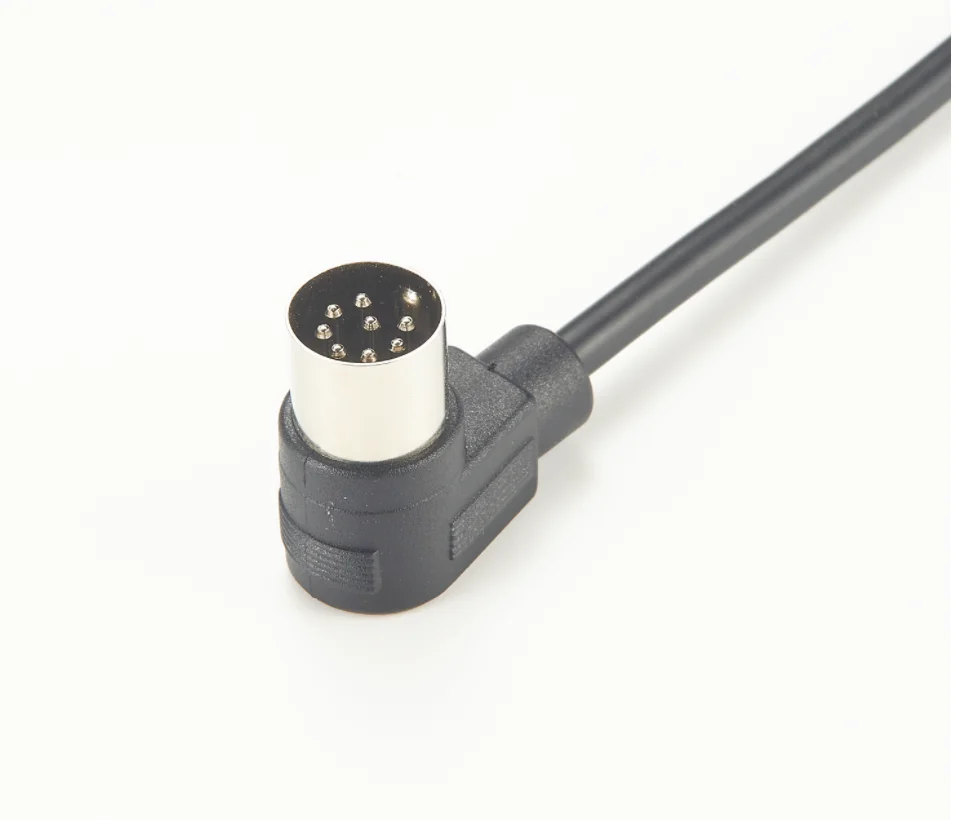 Din 8 Pin Male Connector with 90 Degree exit cable