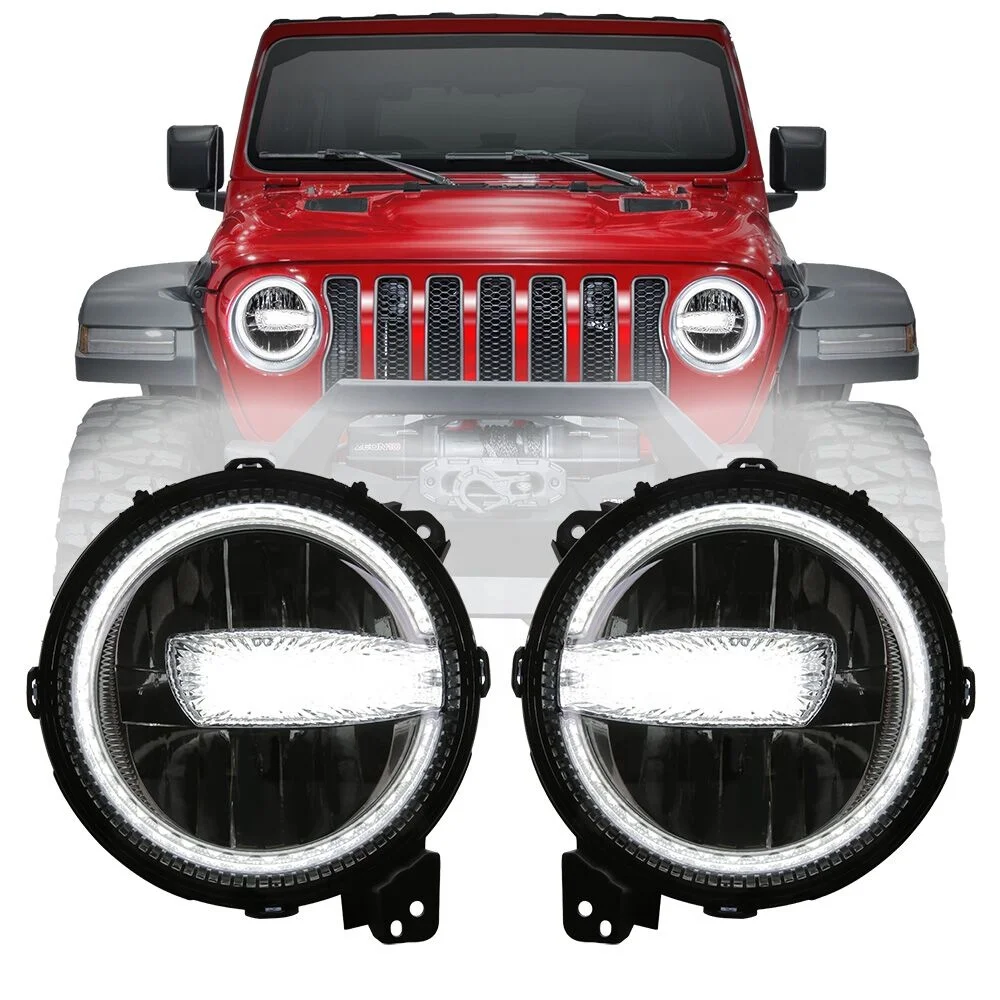 2021 Newest 9 Inch Led Projector Headlight For Jeep Wrangler Jl 2018 2019  2020 2021 2022 Assembly For Gladiator Jt Accessories - Buy For Jeep Wrangler  Jl Accessories,9 Inch Headlight For Jeep