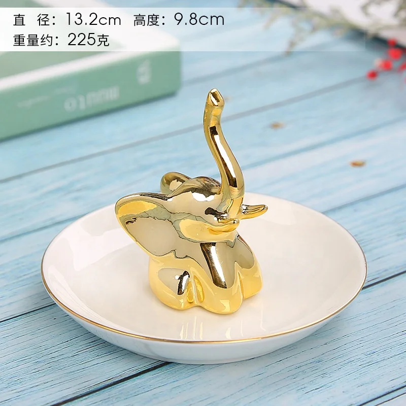 3D Golden Animal Design Trinket Dish - Perfect for Jewelry
