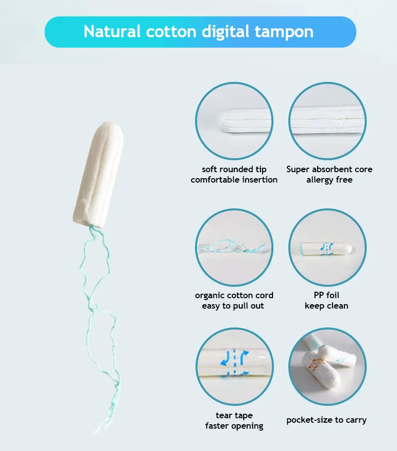 High Quality Vaginal Organic Tampons With Applicator Waterproof Swimming High Flow Menstrual