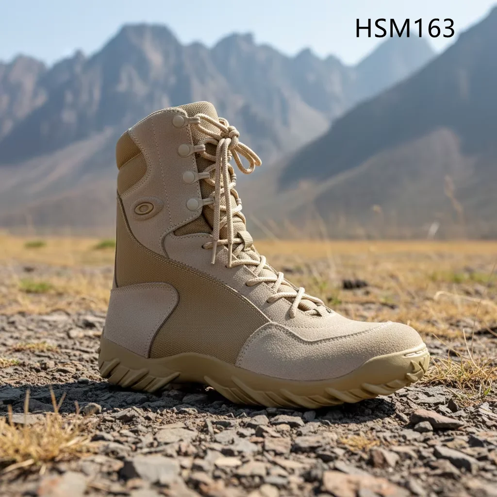 HY, Bottes de chasse très populaires au Moyen-Orient, dotées d’une semelle extérieure à forte adhérence avec surpiqûres, bottes tactiques classiques ultra-polyvalentes de 8 pouces HSM163