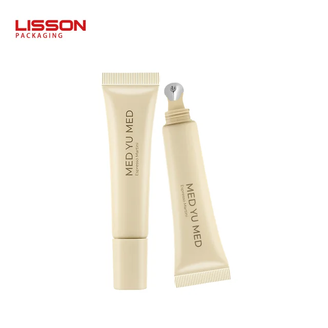 Custom Plastic PE Cosmetic Empty Lip Gloss Zinc Alloy Eye Serum Cream Tube Packaging With Zinc Alloy Metal Applicator
