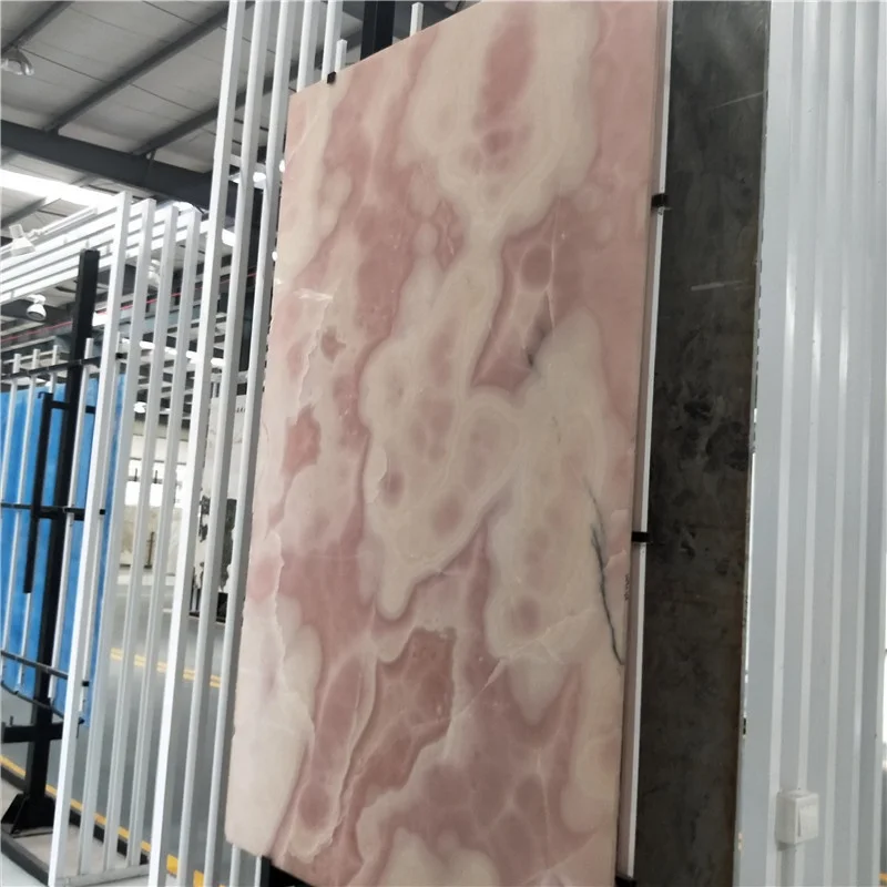 product natural pink jade marble transparent backlight onyx wall tiles slab for indoor hotel hall wall background design-3