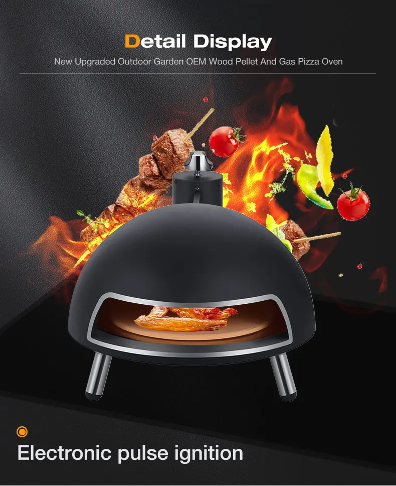 Anto Outdoor Portable Multifuel Gas Pellet Fired Pizza Baking Oven