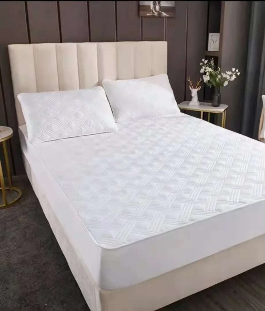 Натяжная простыня 100% Водонепроницаемая дышащая защита матраса кровати от клещей Водонепроницаемый ультразвуковой стеганый