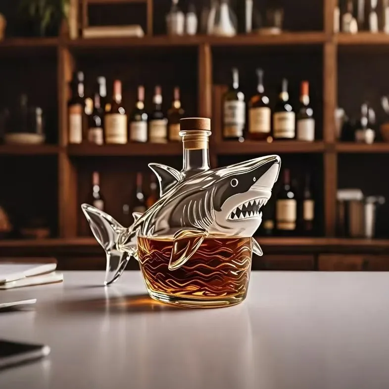 Bottiglia Di Whisky A Forma Di Squalo, Decanter Per Vino In Vetro - 3
