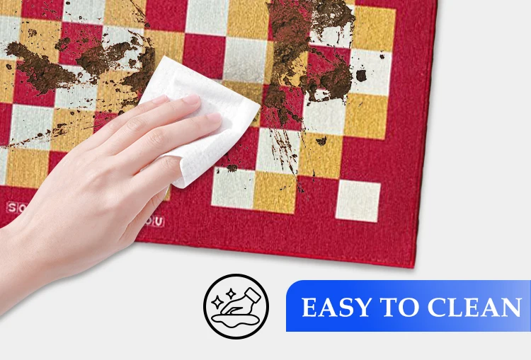 Custom Polyester Christmas Gift Mat Printed Carpet for Living Room Entrance Door Mat details