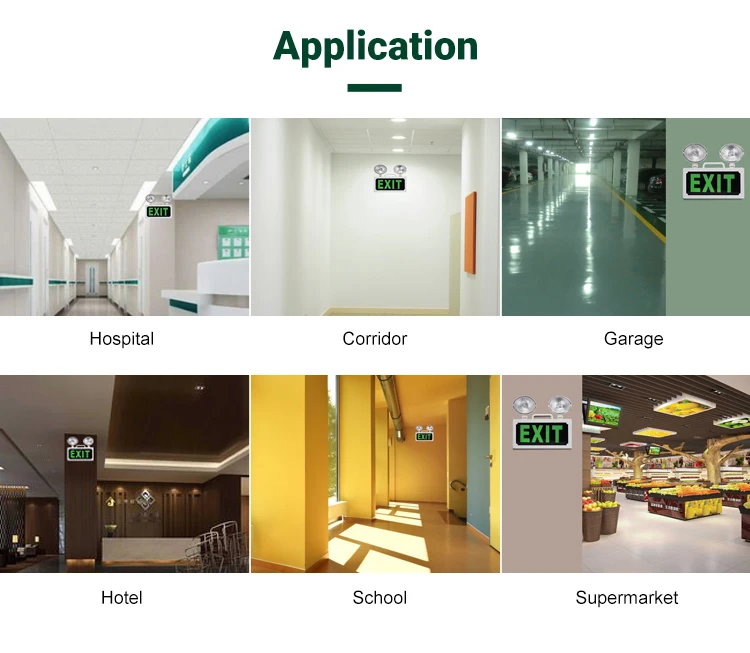 Indoor Adjustable Double Heads Rechargeable Emergency Light Fire Exit Sign Emergency Portable Light