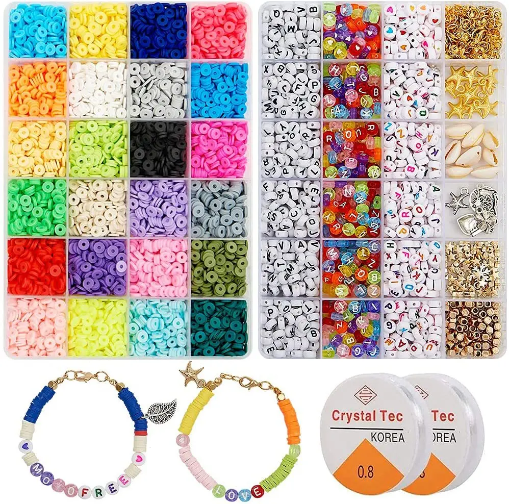 4285 Pcs Clay Beads For Bracelet Making,bracelet Making Kit