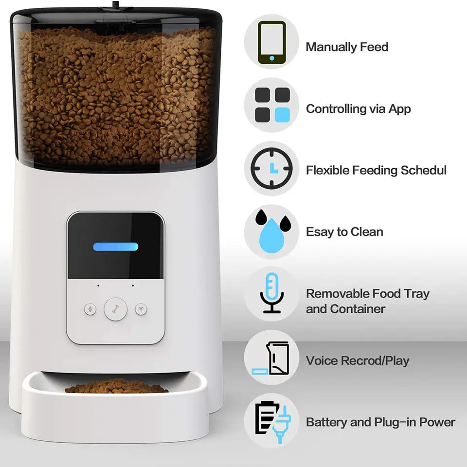 Treat Dispenser Dog Toys, Automatic Pet Feeder with Dual Power Supply and  Remote Co - Pet Automatic Feeders - New York, New York