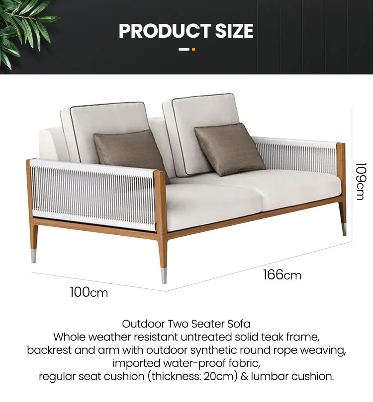 Garden Furniture Modern Style Hotel Patio Leisure Solid Teak Wood With