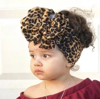 New Baby toddler Girl Head Wrap bow animal print leopard print 