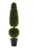 Green Cone & Ball Shaped Artificial Cypress Topiary