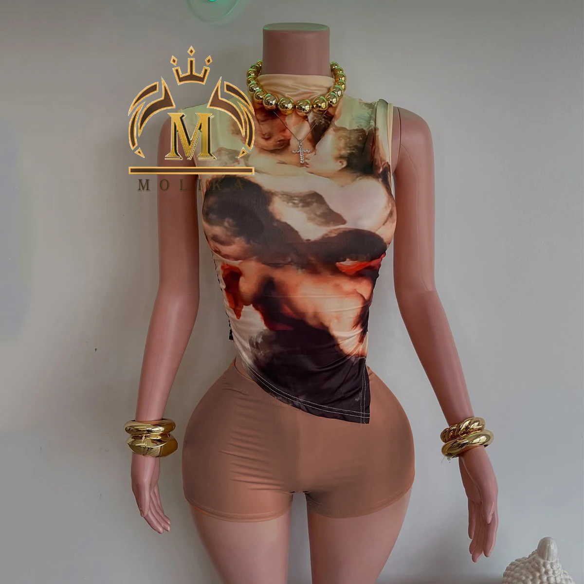 Cute Women's Shorts Set Print Sleeveless Shirt Top and Shorts 2 Piece Set Sexy Y2K Two Piece Shorts Set Women Summer Clothing Cute Women's Shorts Set Print Sleeveless Shirt Top and Shorts 2 Piece Set Sexy Y2K Two Piece Shorts Set Women Summer Clothing