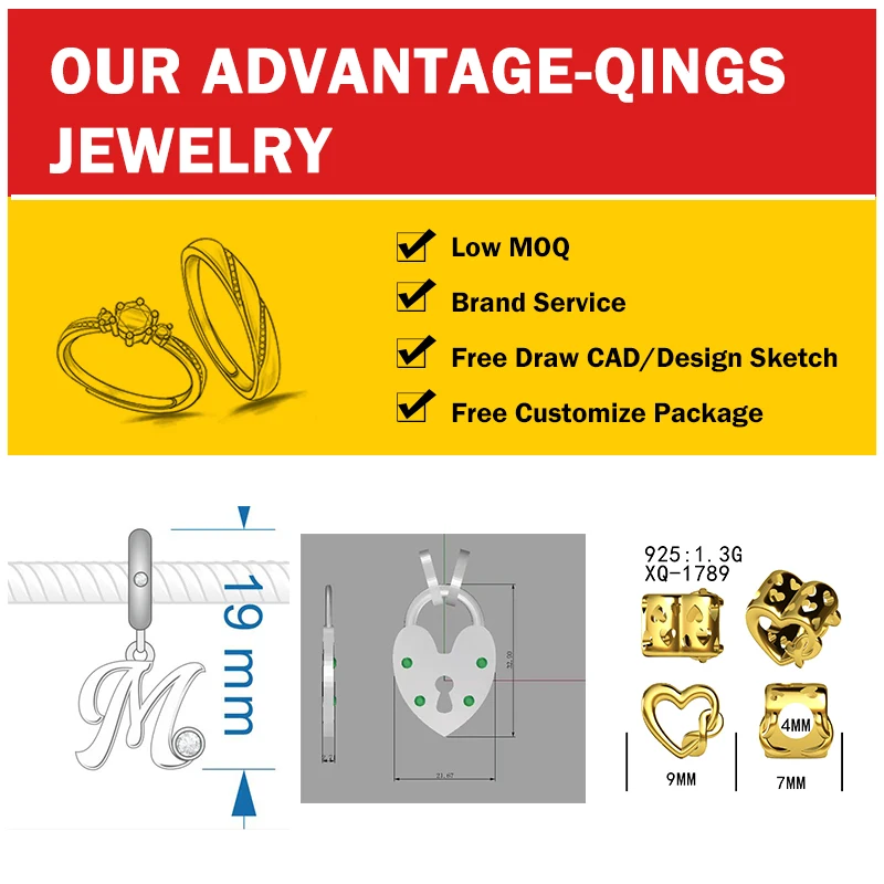 925 Sterling Silver Fashion Jewelry Charms for Bracelet Jewelry Making Wholesale Custom Zirconia Glow-in-the-dark Beads Charm