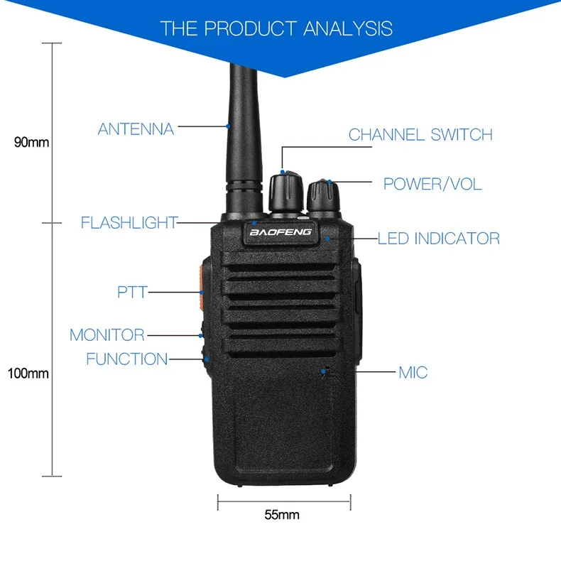 Bf M4 Gmrs Handheld Encrypted Walkie-talkie Superior Quality Two-way ...