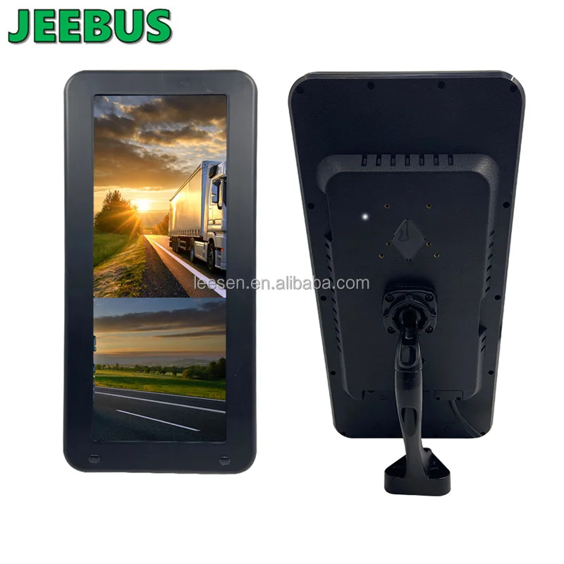 12.3 Inch AHD 1080P Night Vision Bus Truck Rear Side View Rearview Mirror 2 Split Screen DVR Monitor Camera System