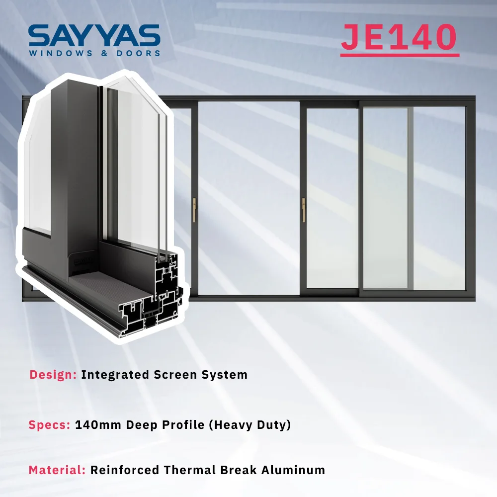 Sayyas JE140 Modern Sliding Door Aluminum Door