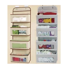 4-shelf with clear plastic pockets , over door storage organizer, Door Hanging Shelf Storage Rack