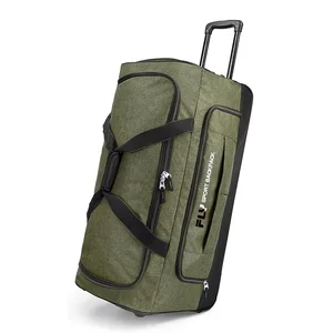 Custom Logo Weekend Luggage Professional Extra Large Trolley Travel Duffel Bag Durable Nylon Rolling Duffel Bag with Wheels