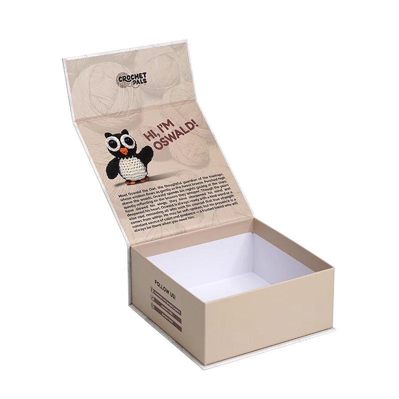 High-End Magnetic Closure Book Shaped Recycled Materials Crochet Starter Kit Gift Box