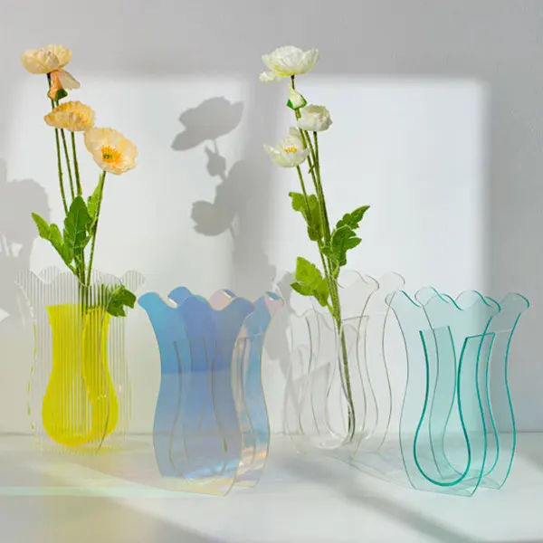 Nordic Luxury Crystal Acrylic Vases For Wedding Center Piece Lucite