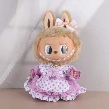 Labubu Doll Hanfu Dress Suit 38cm Vinyl Plush Toy PVC PP Plastic Featuring Cartoony Design DIY Features Including Hat Doll Shoes