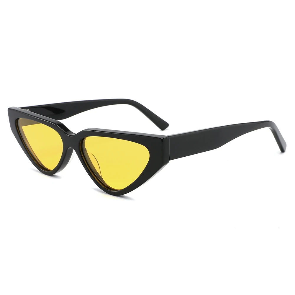 YDMB1036 Odm Retro Triangle Elegant Womens Acetate Frame Sunglasses Cat Eye