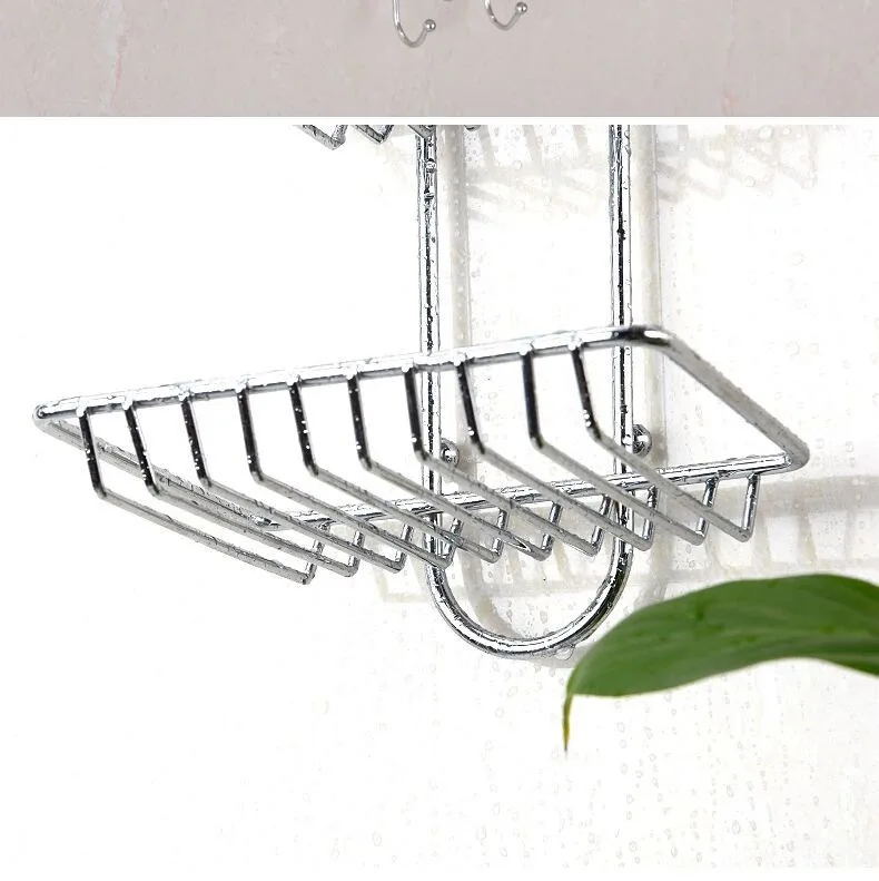 Household No Punching Stainless Steel Double Layer Traceless Wall Mounted Soap Box Strong Hook manufacture