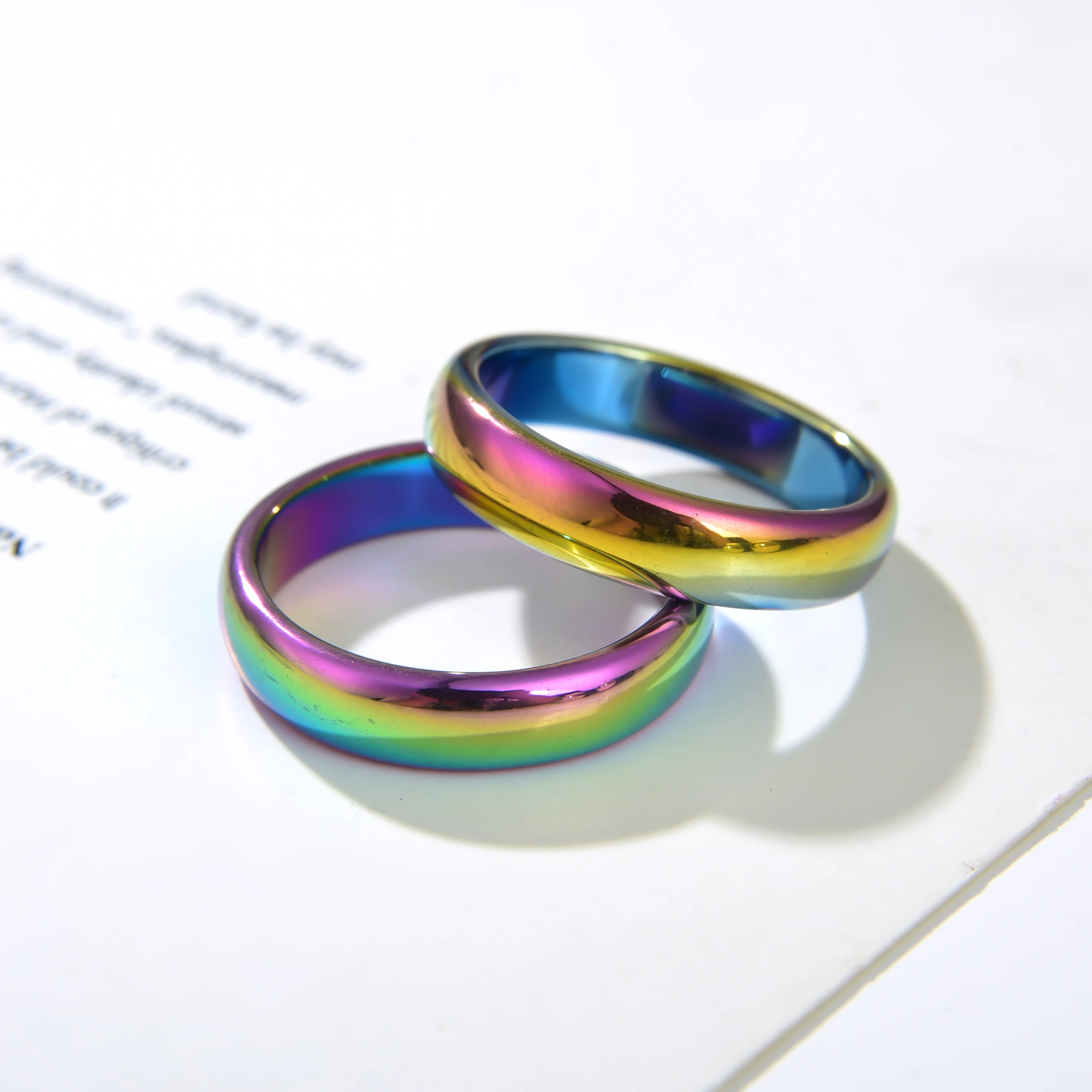 Buy Rainbow Hematite Ring,Men Ring 6mm 